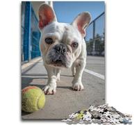 1000 Piece Jigsaw Puzzles Pug Playing Tennis Suitable for Ages 14 And Up Intellectual Toy Game Educational Game for Birthday And Christmas 50x75cm