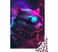 1000 Piece Jigsaw Puzzles Punk Cat Puzzles for Adults Paper Puzzles Educational Game for Adult 1000pcs (38x26cm)