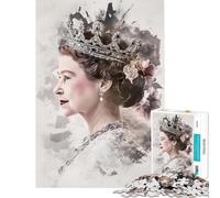 1000 Piece Jigsaw Puzzles Queen Elizabeth II Portrait Difficult And Challenge Enhance Memory Home Decoration Toys for Ages 14 And over (38X52cm)