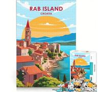 1000-piece Jigsaw Puzzles Rab Island Croatia, Toy Wall Decor, Challenging To Complete, Improving Love between Couples 50x75cm