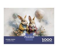 1000-piece Jigsaw Puzzles Rabbit Balloon Fantasy Art Adult Jigsaw Hands-on Game A Work of Art Unique Gifts for Birthday And Christmas 38x26cm/1000pcs