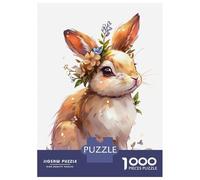 1000-piece Jigsaw Puzzles Rabbit Flower Jigsaws for Adults Brain Teaser Game Improve Memory Unique Gifts for Birthday And Christmas 70x50cm/1000pcs