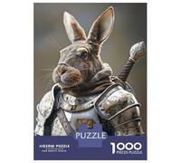 1000 Piece Jigsaw Puzzles- Rabbit Knight in Shining Armor Jigsaws for Adults DIY Toys Perfect Decoration Deal As Gifts for The Whole Family 70x50cm/1000pcs
