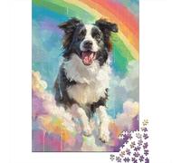 1000 Piece Jigsaw Puzzles- Rainbow Dog Art Print Jigsaw for Adults Brain Teaser Game Difficult Challenge Stress Reduction Gifts 70x50cm/1000pcs