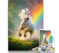 1000 Piece Jigsaw Puzzles Rainbow Unicorn 1000 Piece Puzzle,Artistic Wall Decor & Birthday Gift Idea for Friends, Home Office 75x50cm