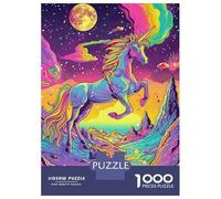 1000-piece Jigsaw Puzzles Rainbow Unicorn Cosmic Adult Jigsaw Puzzle Toy Wall Decor A Work of Art Unique Gifts for Birthday And Christmas 70x50cm/1000pcs