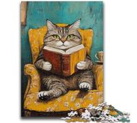 1000 Piece Jigsaw Puzzles Reading Cat Educational Family Game Deal As Gifts for The Whole Family for And Age 14 Years Up 38x26cm
