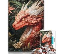 1000 Piece Jigsaw Puzzles Red Dragon Adult Jigsaw,Learning Educational Toys Family Games Gifts for Friends And Family 26x38cm