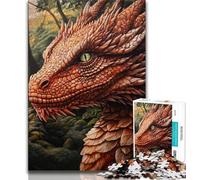 1000 Piece Jigsaw Puzzles Red Dragon Teenager Jigsaw,Brain Intelligence Challenge Addictive Toys for Home Decoration (size 75x50cm)