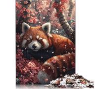 1000 Piece Jigsaw Puzzles Red Panda Sleeping Sakura Puzzle for Adults Woodenboard Puzzles Interesting Stress Reduction Jigsaw Puzzles 1000pcs (75x50cm)