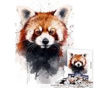 1000 Piece Jigsaw Puzzles Red Panda Watercolor Portrait Jigsaw Puzzles for Adults Difficult Hard Fun Activities at Home Birthday Present, Gifts, (38x52cm)
