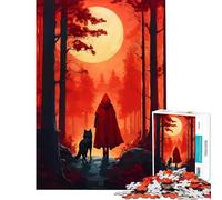 1000-piece Jigsaw Puzzles Red Riding Hood And The Wolf Addictive Toys to Cultivate Patience Relaxing Games Stress Reliever Great Gifts And Toys (Size 38x26cm)
