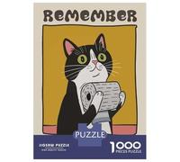 1000 Piece Jigsaw Puzzles- Remember to Wipe Cat Art Jigsaws for Adults DIY Toys Perfect Decoration Deal As Gifts for The Whole Family 38x26cm/1000pcs