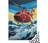 1000 Piece Jigsaw Puzzles- Rescue Helicopter in Action -1 Jigsaw for Adults Brain Teaser Game Difficult Challenge Stress Reduction Gifts 38x26cm/1000pcs