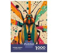 1000 Piece Jigsaw Puzzles- Retro Cockroach Art Artistic Cockroach in Abstract Style Jigsaw Puzzle Brain Teaser Game Wall Decoration Deal As Gifts for The Whole Family 38x26cm/1000pcs