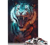 1000 Piece Jigsaw Puzzles 'Roaring Tiger Creative Square Paper Jigsaw Puzzles for Adults 38x26cm/1000pcs