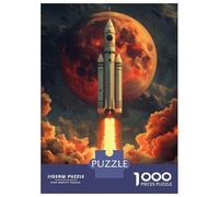 1000 Piece Jigsaw Puzzles- Rocket Launch to Mars Teenager Puzzles Brain Teaser Game Stress Reliever Deal As Gifts for The Whole Family 52x38cm/1000pcs