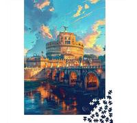 1000-piece Jigsaw Puzzles Rome Cityscape with Castle-3 Adult Jigsaw Hands-on Game A Work of Art Unique Gifts for Birthday And Christmas 70x50cm/1000pcs