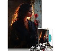 1000 Piece Jigsaw Puzzles Rose Girl,Decompressing Intellectual Educational Toy Educational Game for Birthday,Chrismas (38x26cm)