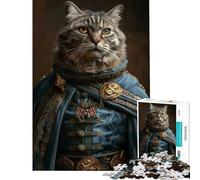 1000 Piece Jigsaw Puzzles Royal Cat for Educational Game Challenge Toy Brain Teaser Game Perfect Decoration Gifts for Women Men (Size 38x52cm)