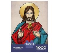 1000-piece Jigsaw Puzzles Sacred Heart of Jesus Jigsaws for Adults Brain Teaser Game Improve Memory Unique Gifts for Birthday And Christmas 52x38cm/1000pcs