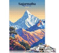 1000 Piece Jigsaw Puzzles Sagarmatha National Park Nepal Illustration Jigsaw Puzzles for Adults Woodenboard Puzzles Challenging To Complete But Fun And Humorous 1000pcs (75x50cm)