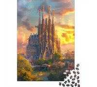 1000 Piece Jigsaw Puzzles- Sagrada Familia Barcelona Jigsaw for Adults Brain Teaser Game Difficult Challenge Stress Reduction Gifts 70x50cm/1000pcs