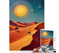 1000 Piece Jigsaw Puzzles Sahara Desert - Endless Dunes of Gold Fun Peaceful Family Home Activity Heartwarming Festive Present Choice (38X52cm)