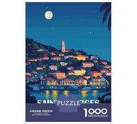 1000 Piece Jigsaw Puzzles- Saint Georges, Grenada at Night Teenager Puzzles Brain Teaser Game Stress Reliever Deal As Gifts for The Whole Family 52x38cm/1000pcs