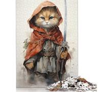 1000 Piece Jigsaw Puzzles Samurai Cat for Adults Kids Paper Puzzles Educational Toys 1000pcs (38x26cm)