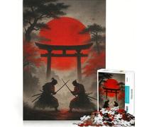 1000 Piece Jigsaw Puzzles Samurai Duel Under Red Sun, Brain Teaser Game, Difficult And Challenge, Birthday Present, Gifts, 50x75cm
