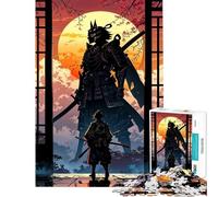 1000-piece Jigsaw Puzzles Samurai Duel Under The Setting Sun Addictive Toys to Cultivate Patience Educational Game Stress Reliever Birthday Gifts (Size 38x52cm)