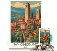 1000-piece Jigsaw Puzzles San Gimignano Tuscany, Toy Wall Decor, Challenging To Complete, Improving Love between Couples 38x26cm