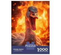 1000-piece Jigsaw Puzzles Savage Angry Goose Fire Adult Jigsaw Puzzle Hands-on Game Difficult Challenge Parent-child Interaction 70x50cm/1000pcs