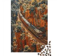 1000 Piece Jigsaw Puzzles- Scenic Mountain Train Journey Jigsaw for Adults Brain Teaser Game Difficult Challenge Stress Reduction Gifts 52x38cm/1000pcs