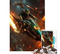 1000 Piece Jigsaw Puzzles Sci-Fi Motorcycle Chase 1000 Piece Jigsaws Anti-Stress Toys Home Art Decor Gifts for Friends And Family (38x26cm)