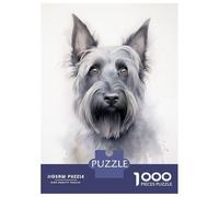 1000-piece Jigsaw Puzzles Scottish Terrier Painting Jigsaws for Adults Brain Teaser Game Improve Memory Unique Gifts for Birthday And Christmas 70x50cm/1000pcs