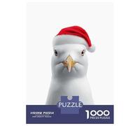 1000-piece Jigsaw Puzzles Seagull with Santa Hat Adult Jigsaw Puzzle Toy Wall Decor A Work of Art Unique Gifts for Birthday And Christmas 52x38cm/1000pcs
