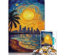 1000 Piece Jigsaw Puzzles Seaside City View Teenager Puzzles,Challenging Game Toys Wall Decoration Unique Birthday And Xmas Gifts (size 38x26cm)