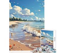 1000-piece Jigsaw Puzzles Seaside Retreat Anime Jigsaw Puzzles for Teenagers Difficult Challenge Fun Activities at Home Toy Intellectual Game (50x75cm)