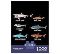 1000-piece Jigsaw Puzzles Shark Species Whale Shark Adult Jigsaw Puzzle Hands-on Game Difficult Challenge Parent-child Interaction 38x26cm/1000pcs