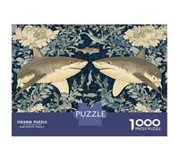 1000-piece Jigsaw Puzzles Sharks William Morris Botanical Adult Jigsaw Puzzle Hands-on Game Difficult Challenge Parent-child Interaction 70x50cm/1000pcs