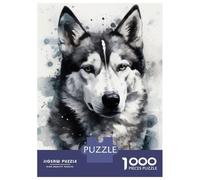 1000-piece Jigsaw Puzzles Siberian Husky Dog Beauty Adult Jigsaw Puzzle Hands-on Game Difficult Challenge Parent-child Interaction 70x50cm/1000pcs