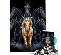 1000 Piece Jigsaw Puzzles- Six Hours And Golden Horse Learning Educational Toys for Educational Game Difficult Challenge Gifts Ideas (Size 75x50cm)