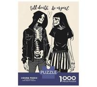 1000 Piece Jigsaw Puzzles- Skeleton Love And Death Jigsaw for Adults Brain Teaser Game Difficult Challenge Stress Reduction Gifts 70x50cm/1000pcs