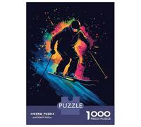 1000-piece Jigsaw Puzzles Skier in Motion Adult Jigsaw Puzzle Toy Wall Decor A Work of Art Unique Gifts for Birthday And Christmas 52x38cm/1000pcs