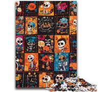 1000 Piece Jigsaw Puzzles Skull Collage Puzzles for Adults,Stress Reliever Staycation Kill Time Enhance Love between Couples (26x38cm)