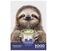 1000 Piece Jigsaw Puzzles- Sloth Enjoying Matcha Latte Jigsaws for Adults DIY Toys Perfect Decoration Deal As Gifts for The Whole Family 70x50cm/1000pcs