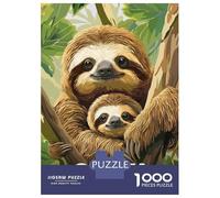 1000-piece Jigsaw Puzzles Sloth Mom And Baby Jigsaw Puzzle Anti-Stress Toys Wall Decoration Unique Gifts for Birthday And Christmas 52x38cm/1000pcs