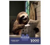 1000-piece Jigsaw Puzzles Sloth on The Toilet Flash Adult Jigsaw Hands-on Game A Work of Art Unique Gifts for Birthday And Christmas 52x38cm/1000pcs